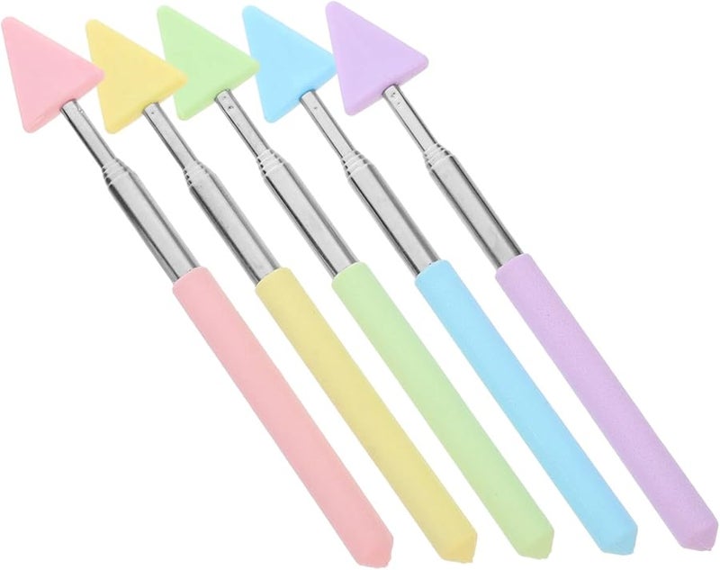 Extendable Teacher Pointer Stick 5Pcs Telescopic Blackboard Teaching Tool Black - Image 1